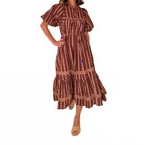 NEW OMIKA wren midi dress in aara espresso